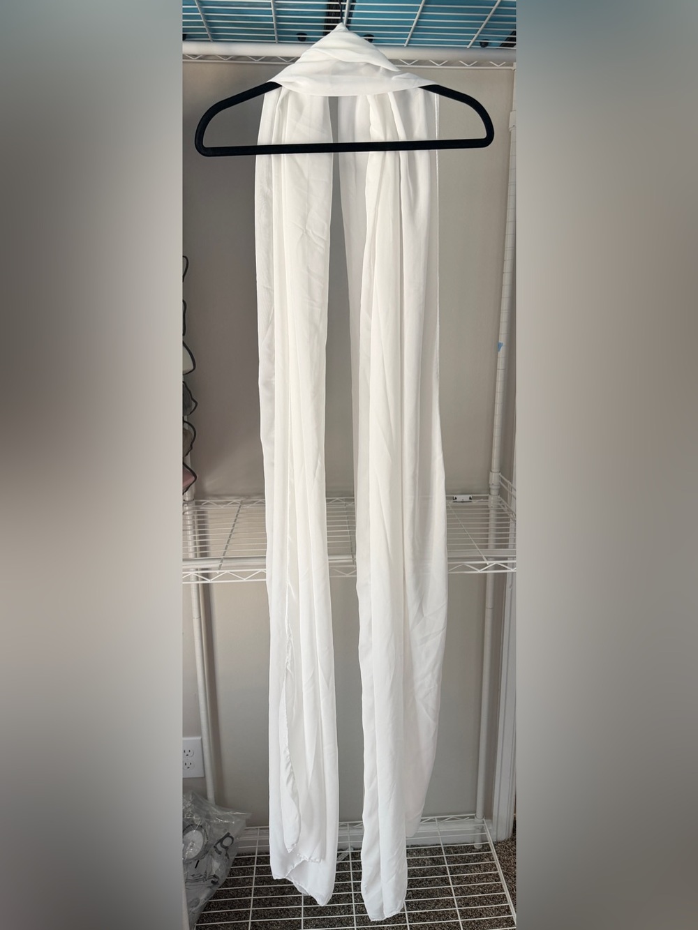 Chapel length bridal scarf